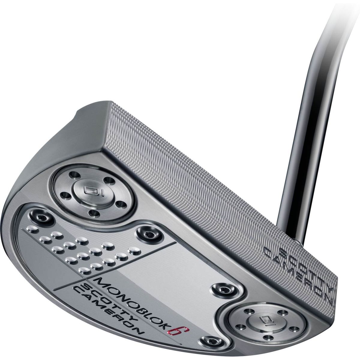 Scotty Cameron MONOBLOK 6 (2022) Single Bend Neck Herre Putter - Chrome - Højre - Str. 35" - Scotty Cameron Pistolero Plus Standard Sort/Grå