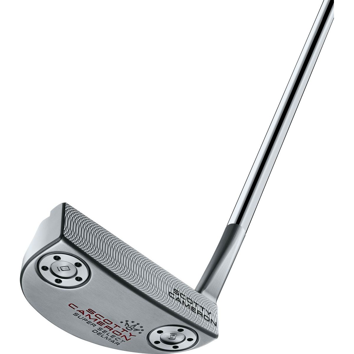 Scotty Cameron Super Select Del Mar (2023) Flow Neck Putter - Chrome - Højre - Str. 34" - Scotty Cameron Pistolini Plus Standard Sort/Hvid/Rød