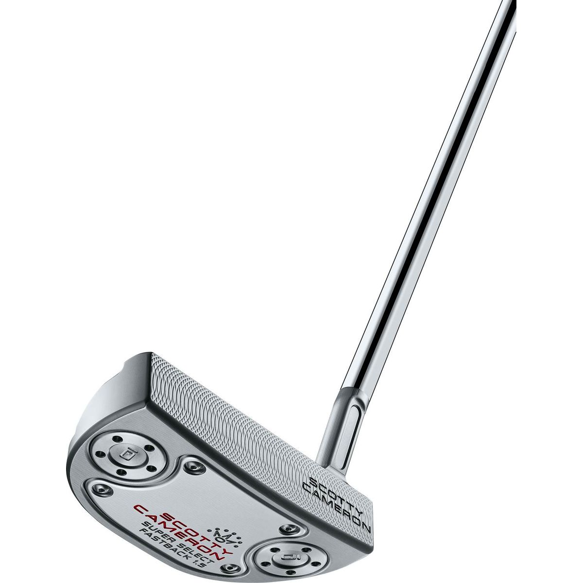 Scotty Cameron Super Select Fastback 1.5 (2023) Slant Neck Putter - Chrome - Højre - Str. 33" - Scotty Cameron Pistolini Plus Standard Sort/Hvid/Rød