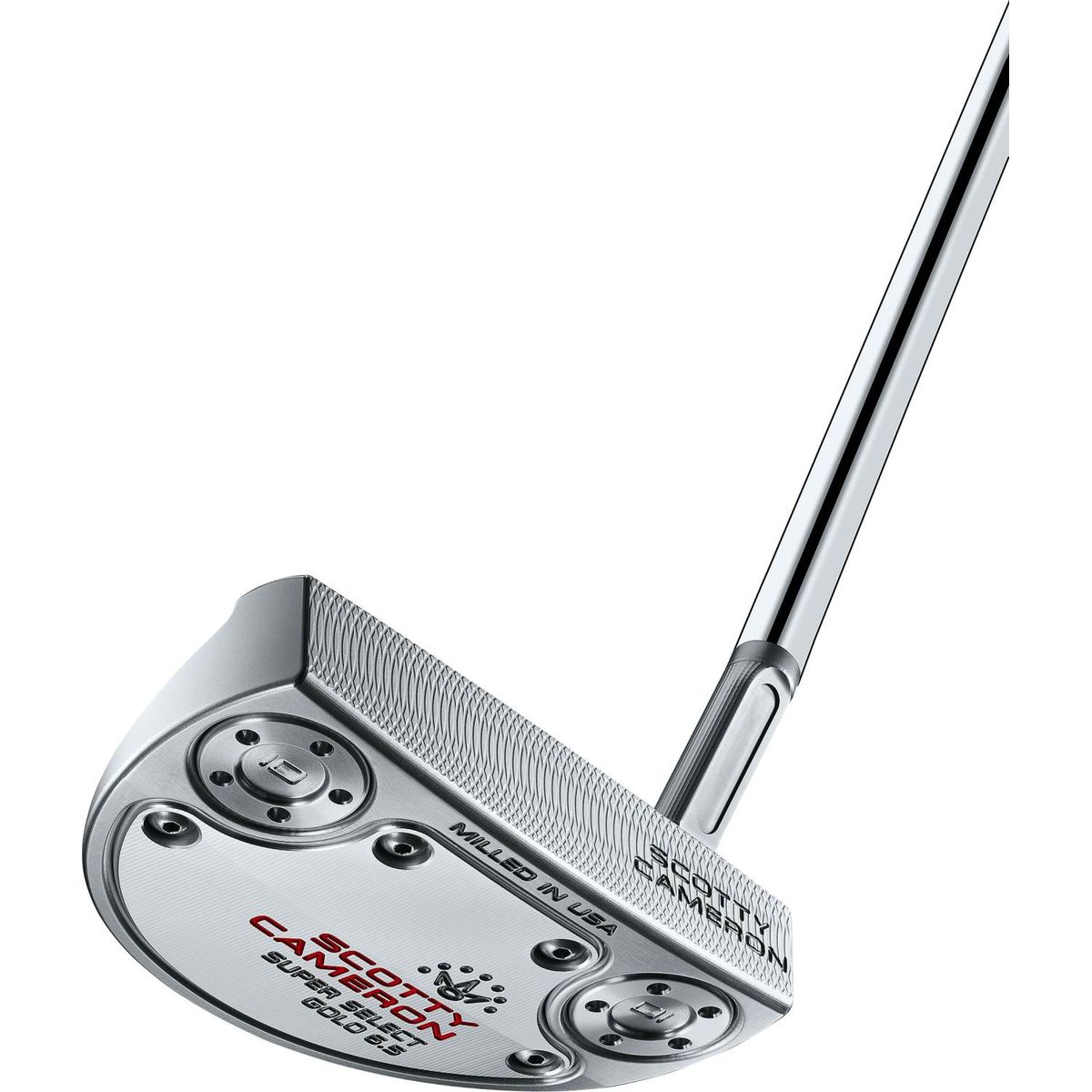 Scotty Cameron Super Select Golo 6.5 (2023) Slant Neck Putter - Chrome - Venstre - Str. 33" - Scotty Cameron Pistolini Plus Standard Sort/Hvid/Rød