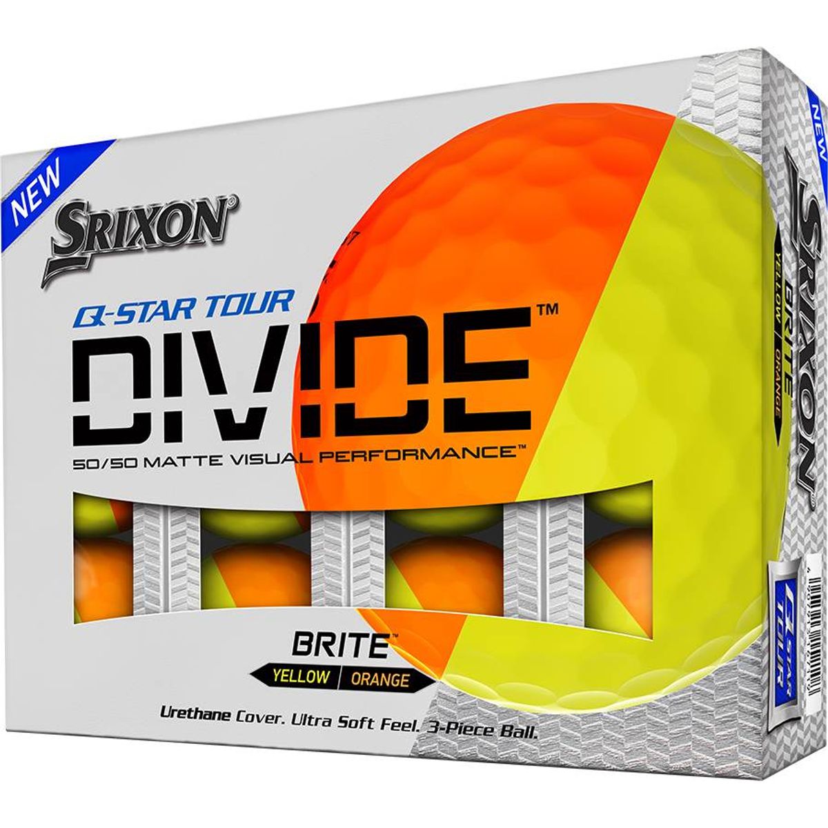 Srixon Q-Star Tour Divide Orange Golfbolde - Orange/Gul