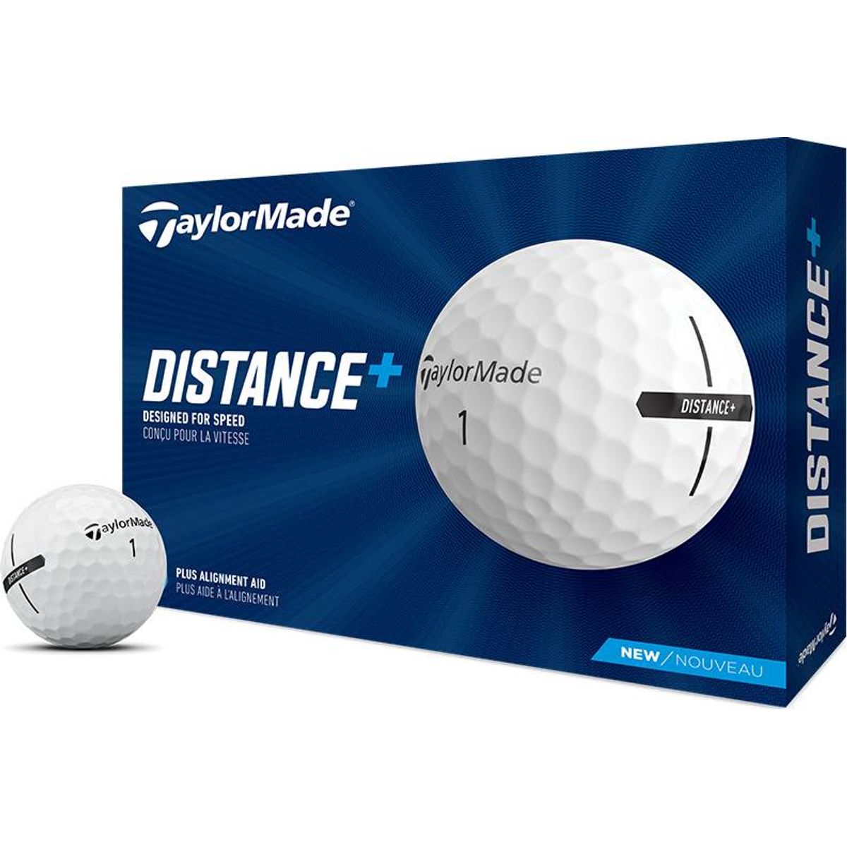 Taylormade Distance + Logobolde - Hvid