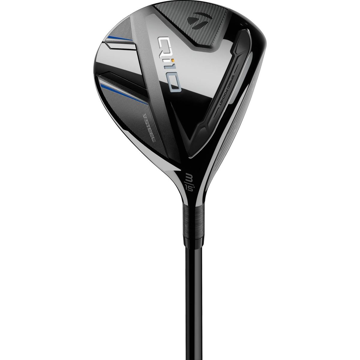 Taylormade Qi10 Herre Fairwaykølle - Sort/Blå - Venstre - 15.0° (3 Kølle) - Fujikura Ventus TR Blue 6 Regular Grafit