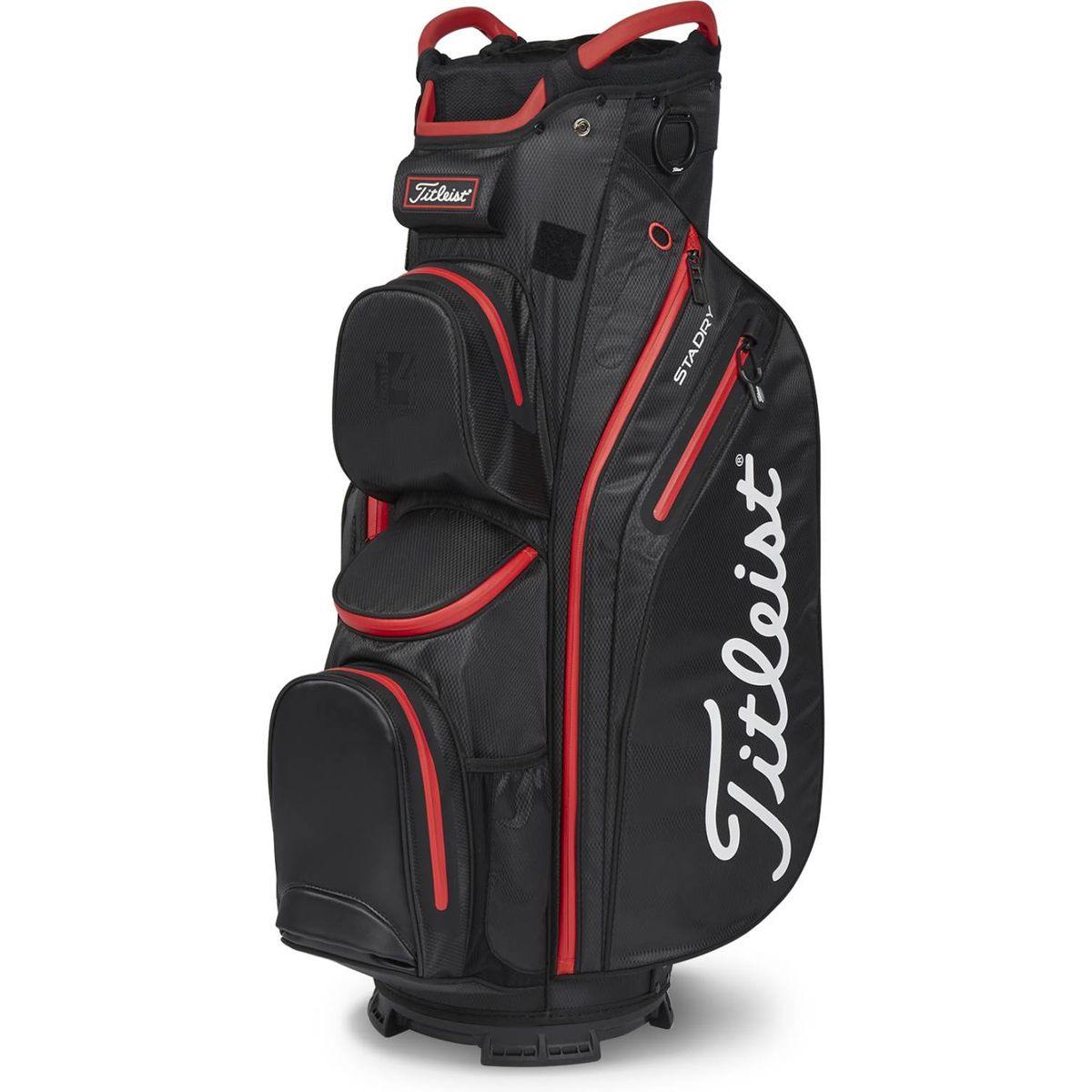 Titleist Cart 14 StaDry (2023) Vandtæt Vognbag - Black/Black/Red