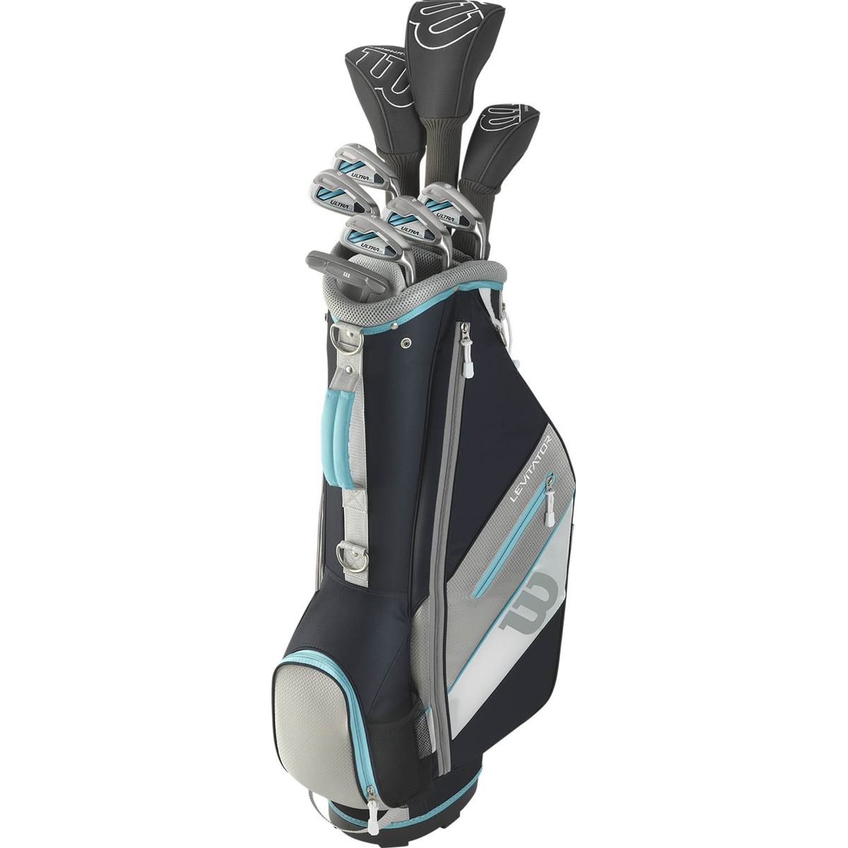 Wilson Staff Ultra XD Tall Dame Golfsæt - Black/Turqoise/Grey - Højre - DR, FW, 6H, 7-9, SW, Putter - Wilson Staff Standard Dame Grafit