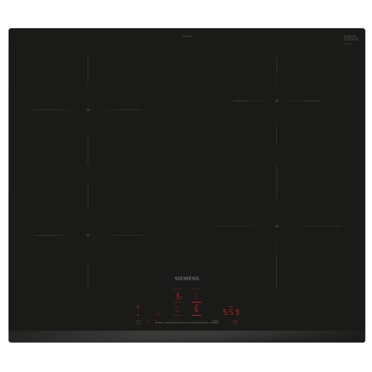 Induktionskogeplade 60 cm - Sort - overflademontering uden ramme - Siemens iQ100 - EH631HEB1E