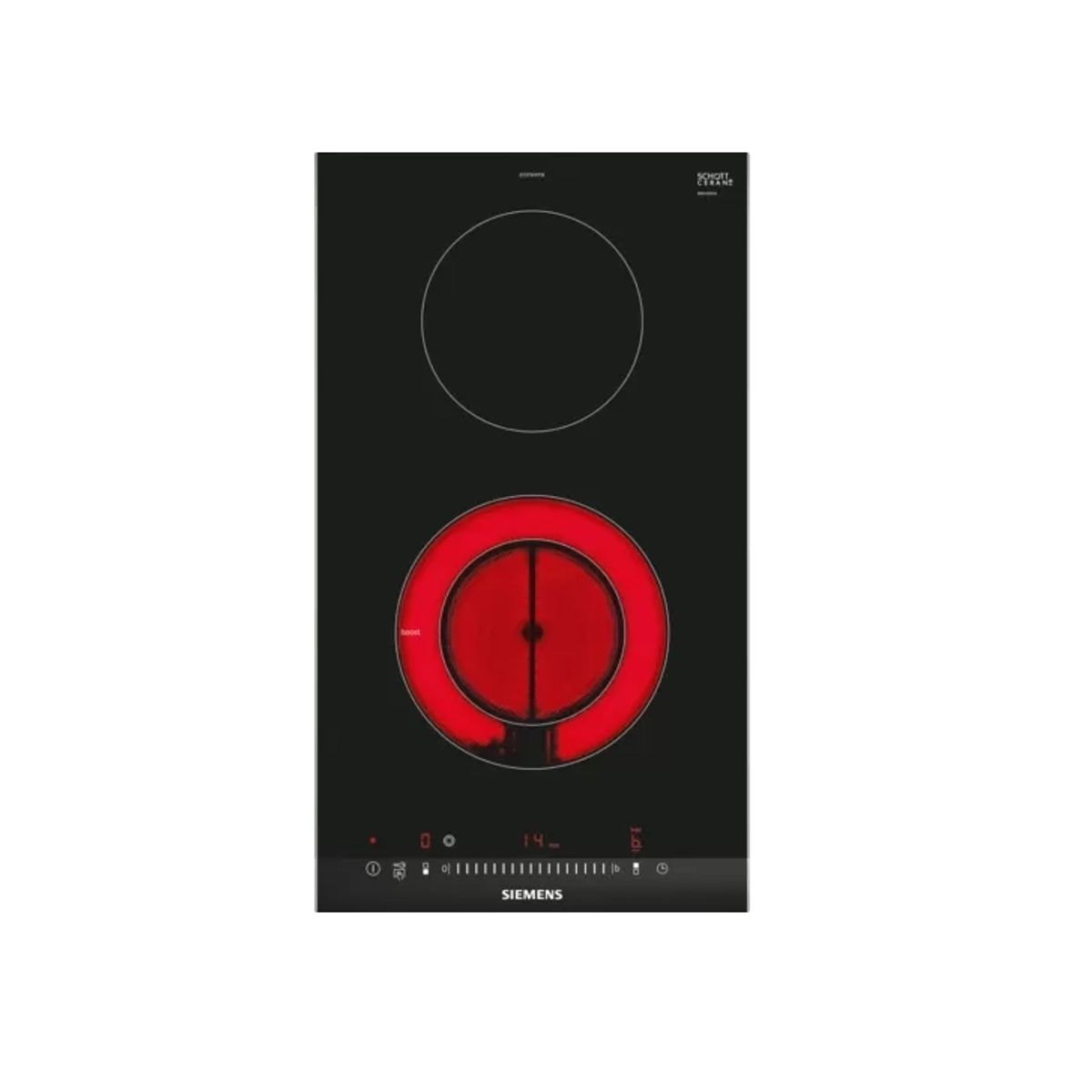 Domino glaskeramisk kogeplade 30 cm Sort, overflademontering med ramme - Siemens iQ300 - ET375FFP1E