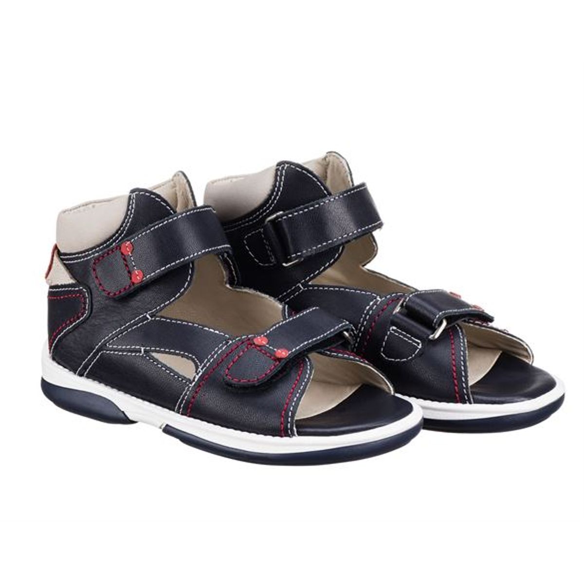 Memo Monaco, dark navy - sandal med ekstra støtte