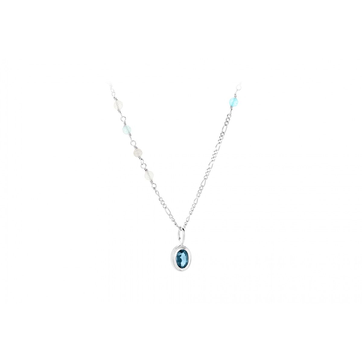 Pernille Corydon Hellir Blue Ice Sterling Silver Halsband Med Topas, Labradorit Och Kvarts N-468-S