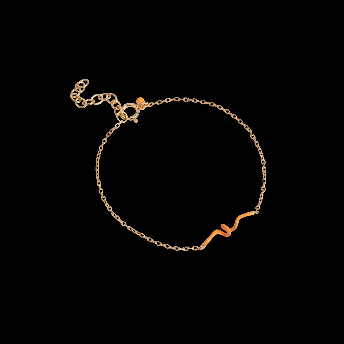 Twist Orange Forgyldt Sølv Armbånd fra Enamel med Emalje