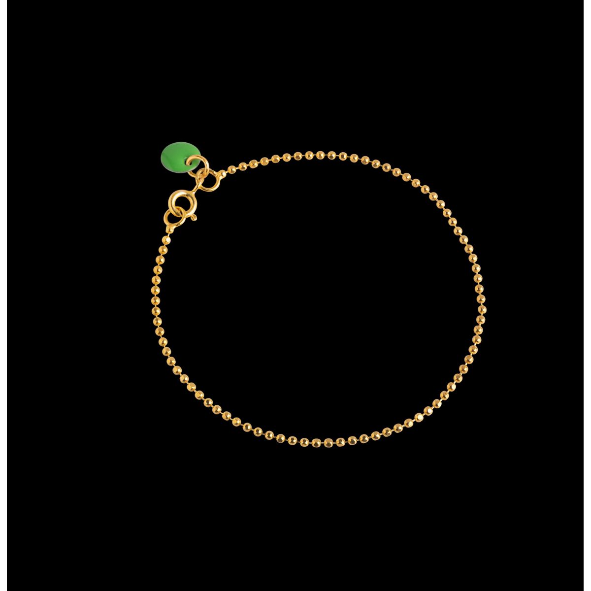 Ball Chain Green Forgyldt Sølv Armbånd fra Enamel med Emalje