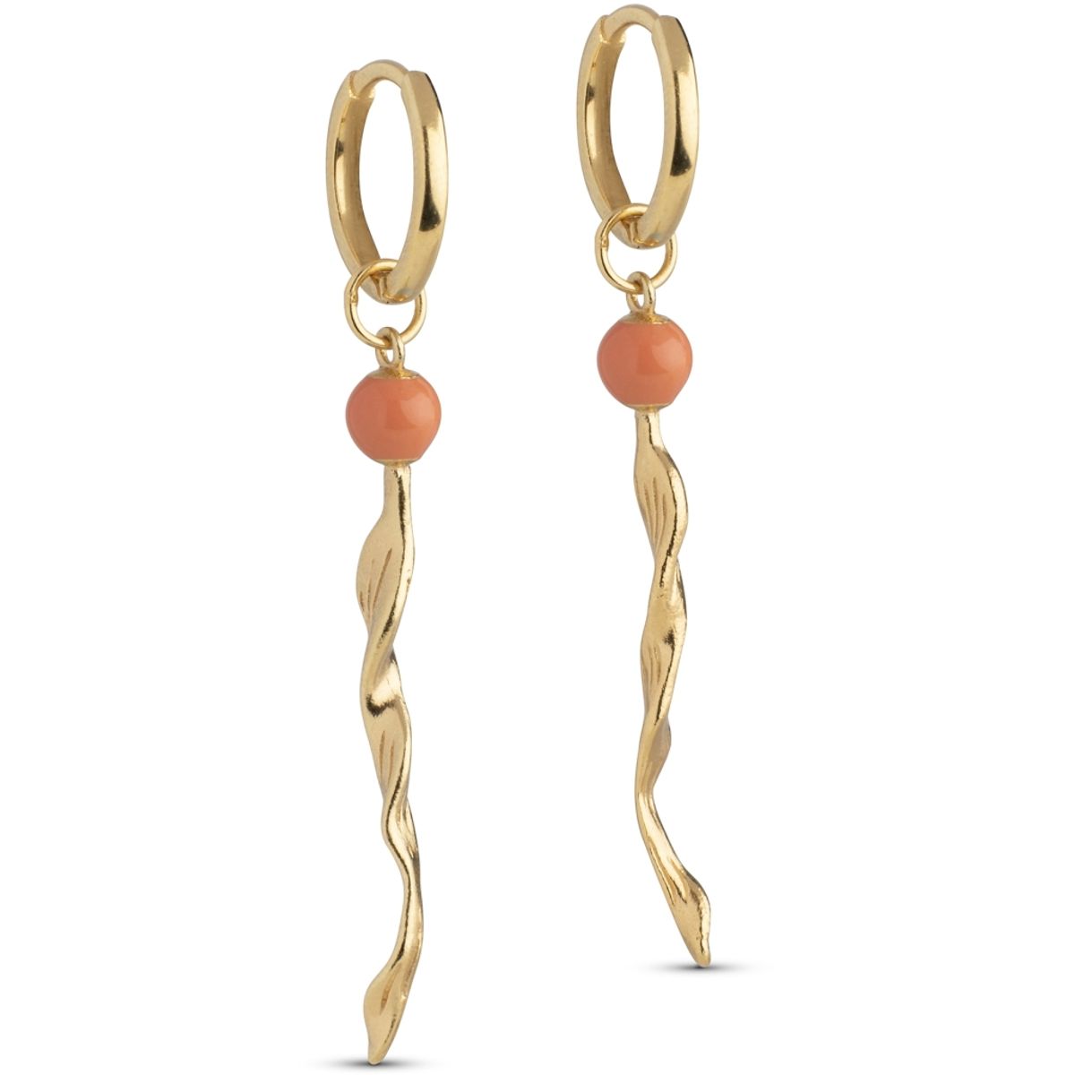 Enamel Mona Hoops Light Coral Forgyldt Sølv Øreringe