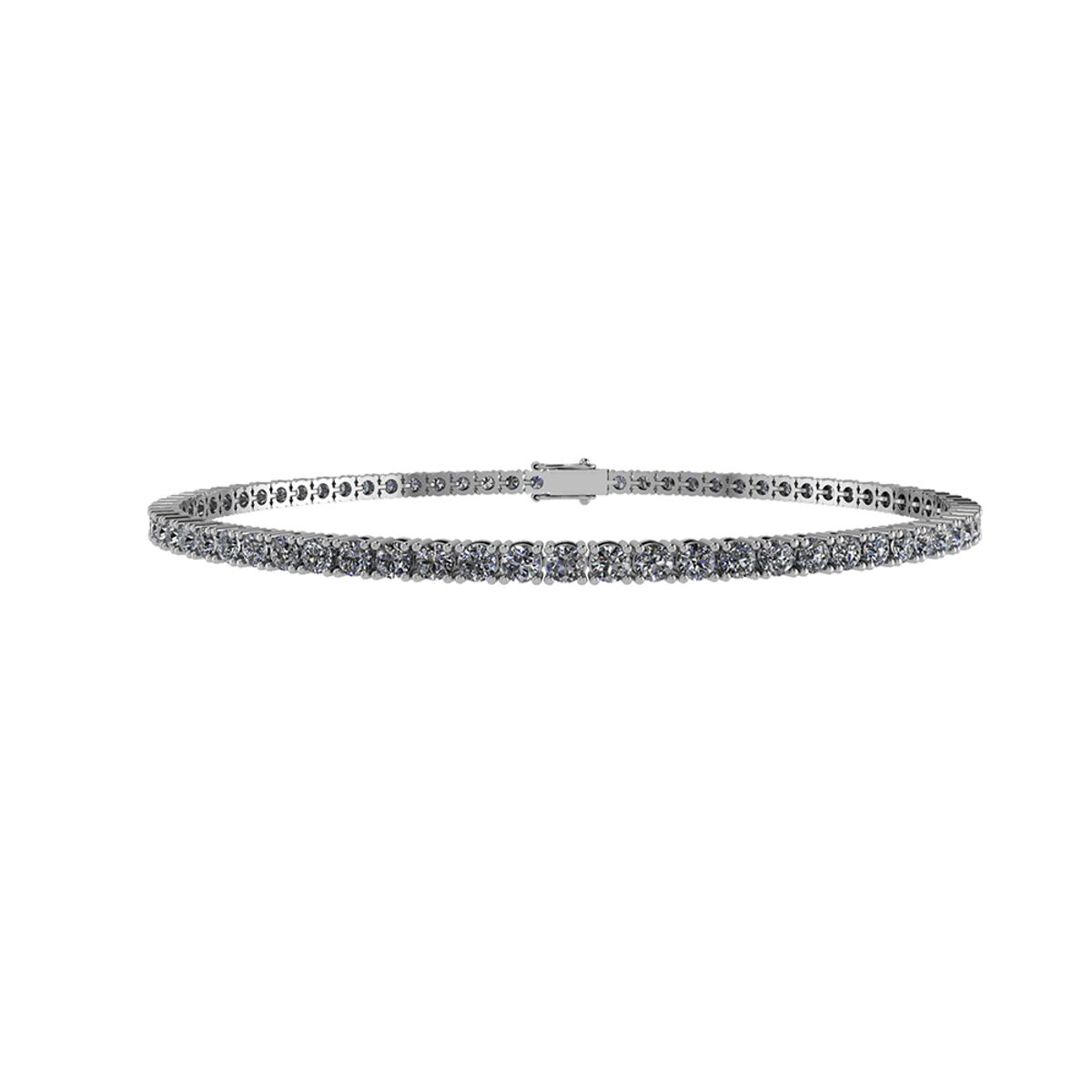 Henrik Ørsnes Design Tennis Armbånd i 14 Karat Hvidguld med Diamanter 2,50 Carat W/SI