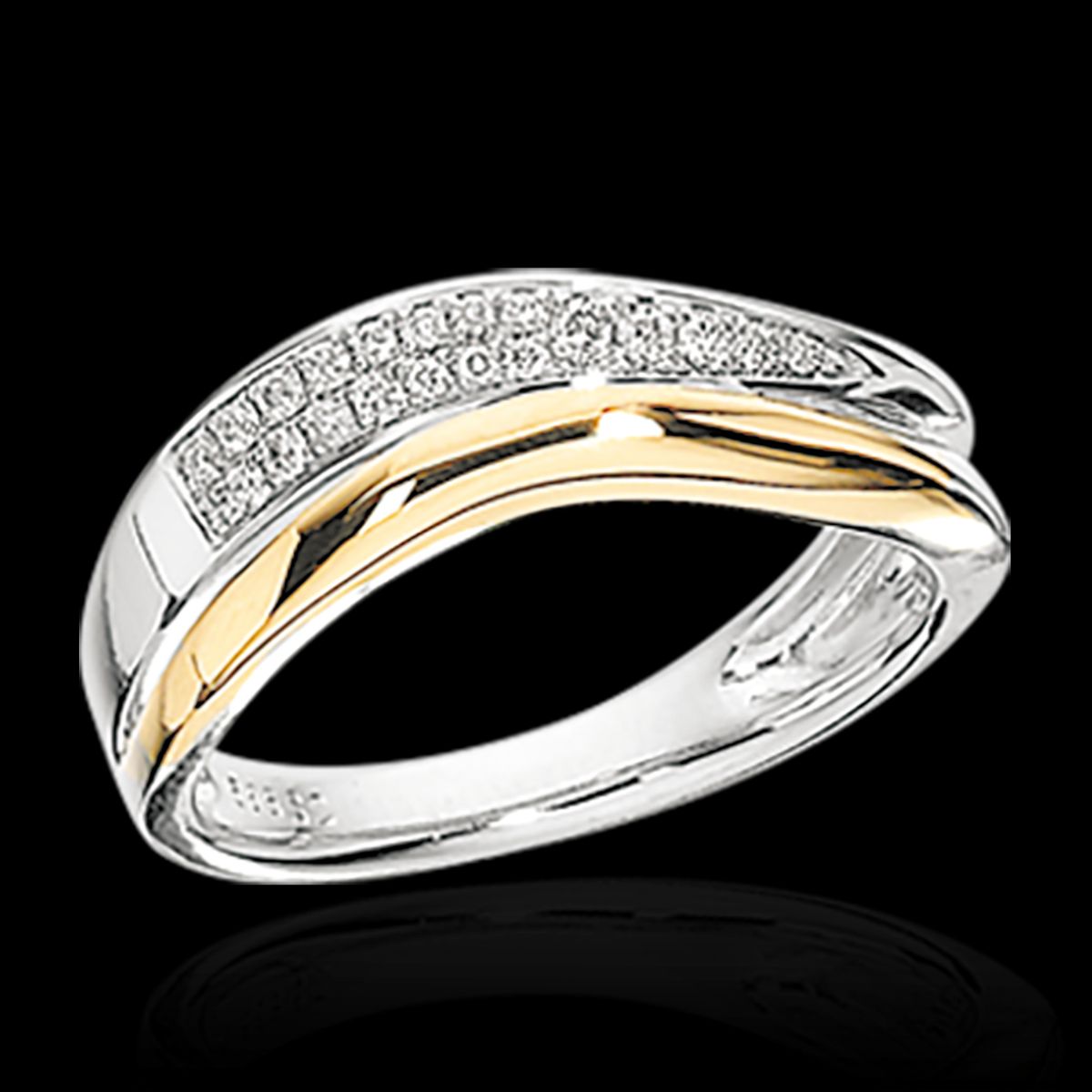 Scrouples 14 Karat Guld Ring med Diamanter 0,12 Carat W/SI