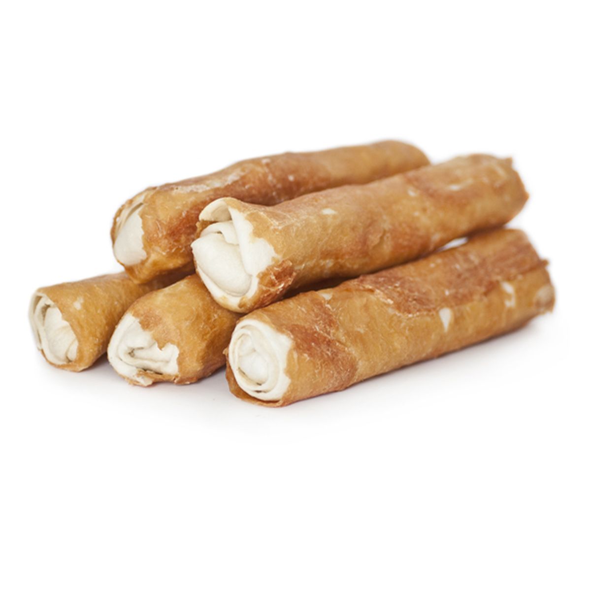 4 stk Chicken Rolls 18 cm - oksehud tyggeben til hunde