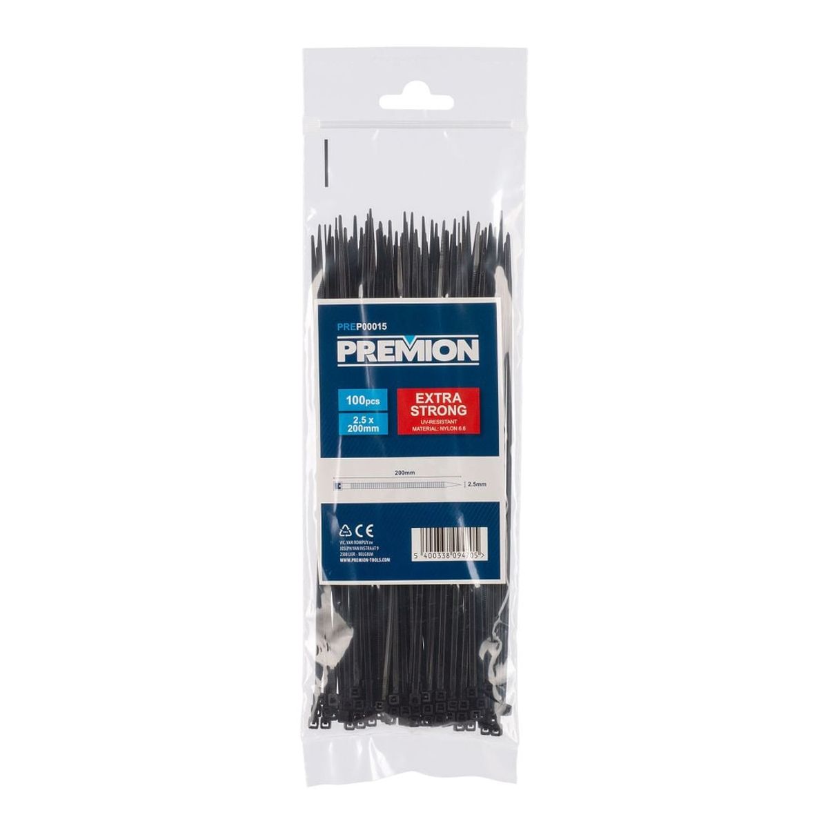 CABLE TIES BLACK 2,5X200MM 100PCS