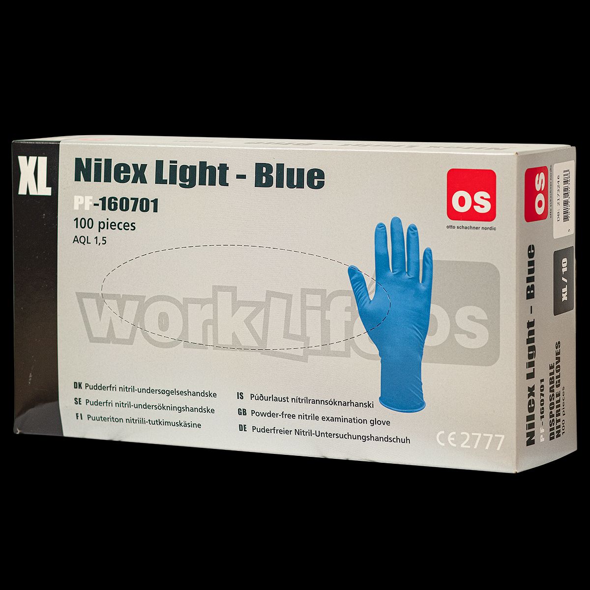 Nilex Light eng.handske nitril pf 1607 Str. 7 pk./100 stk.