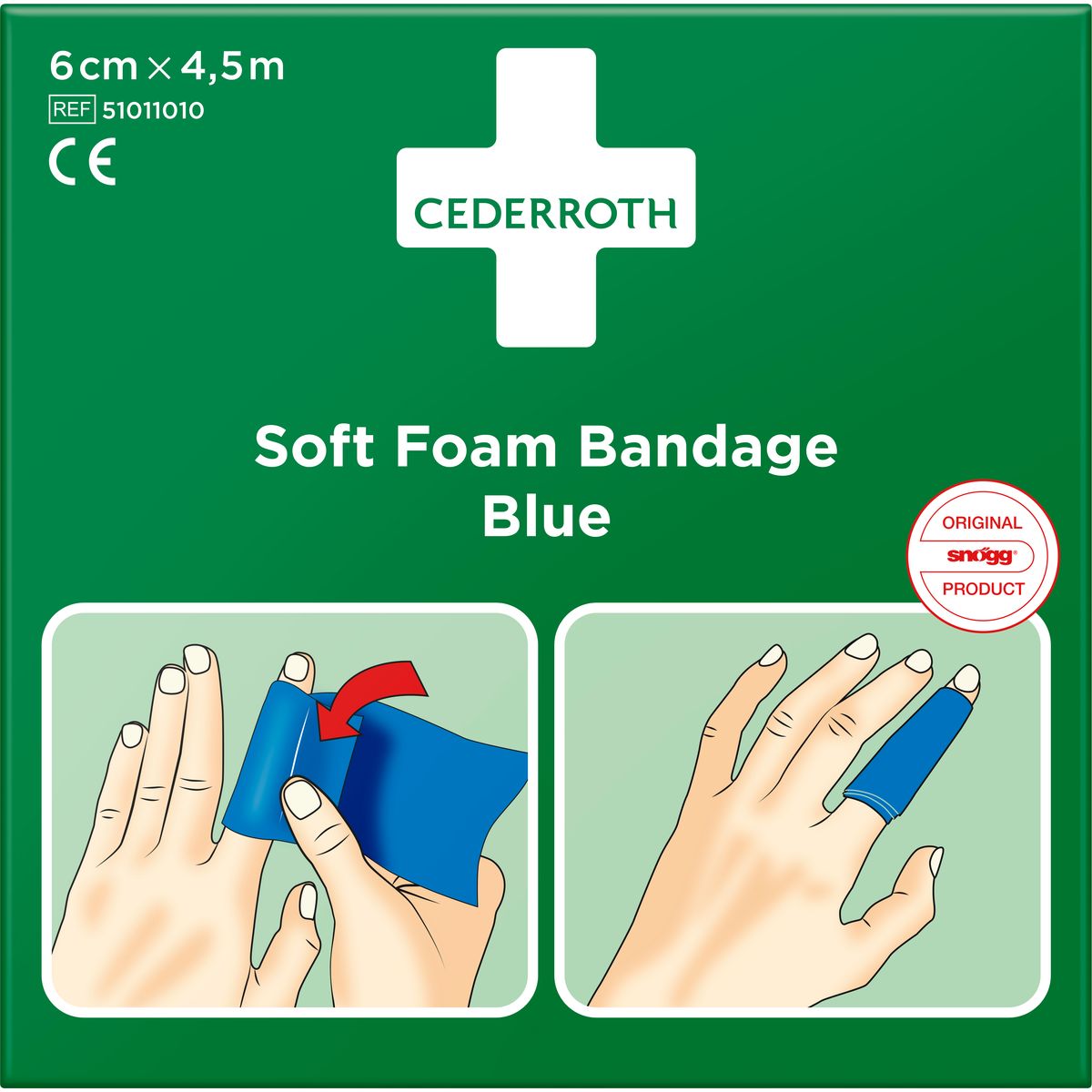 Plaster Soft Foam Cederroth Blå 6 cm x 4,5 M