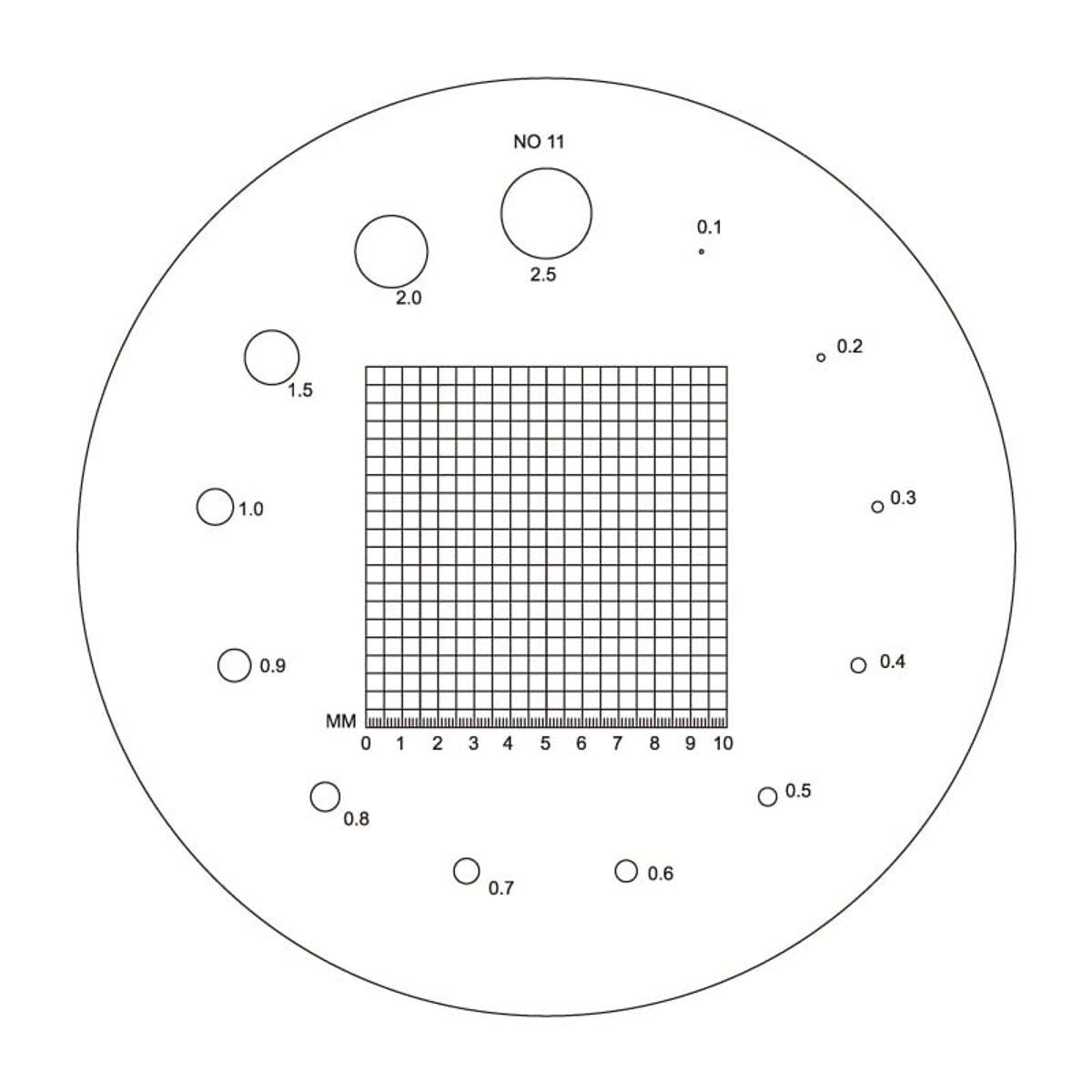 Skala nr. 11 til målelup 10X forstørrelse (art. 15405226)