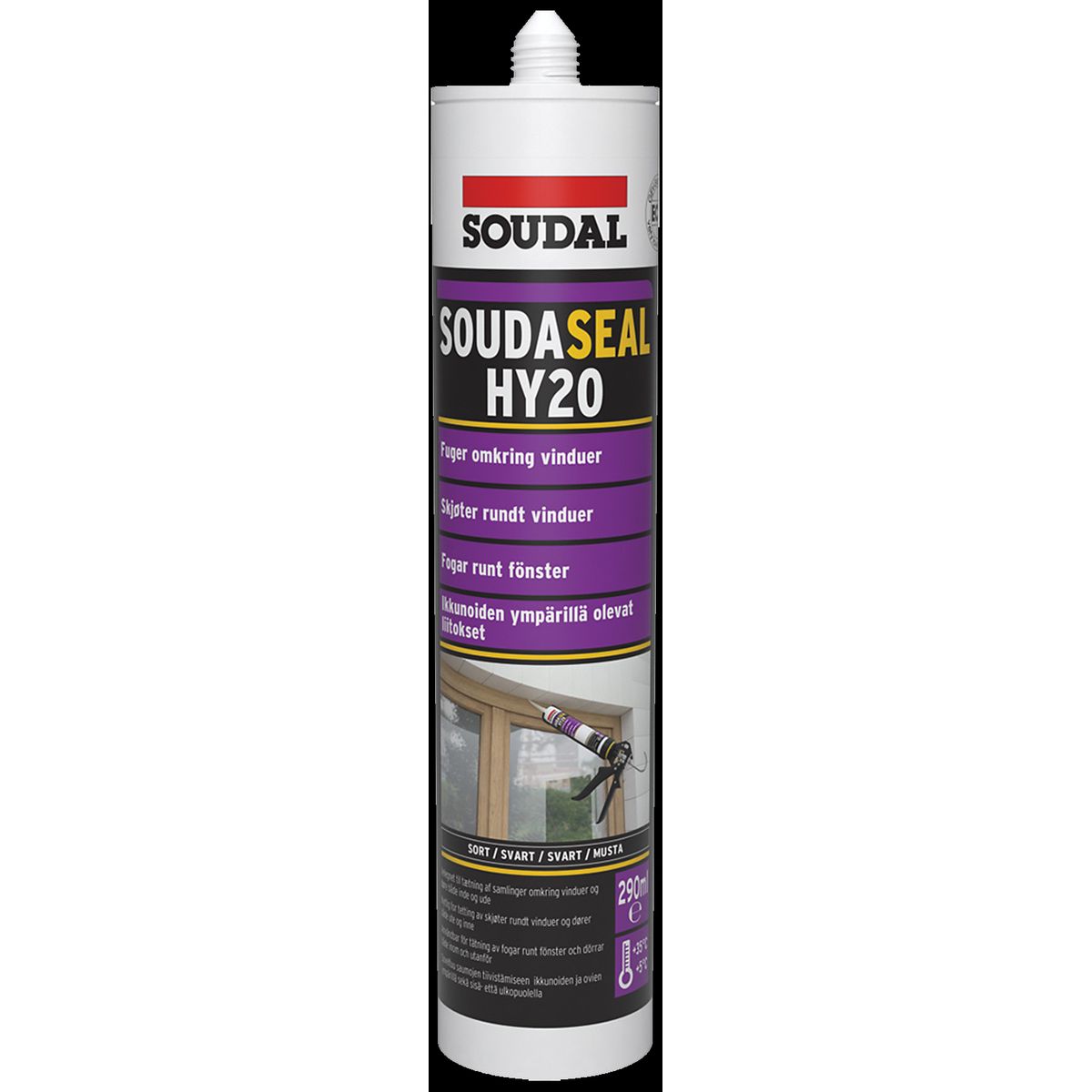 Soudaseal HY20 polymer-fugemasse 290ml sort