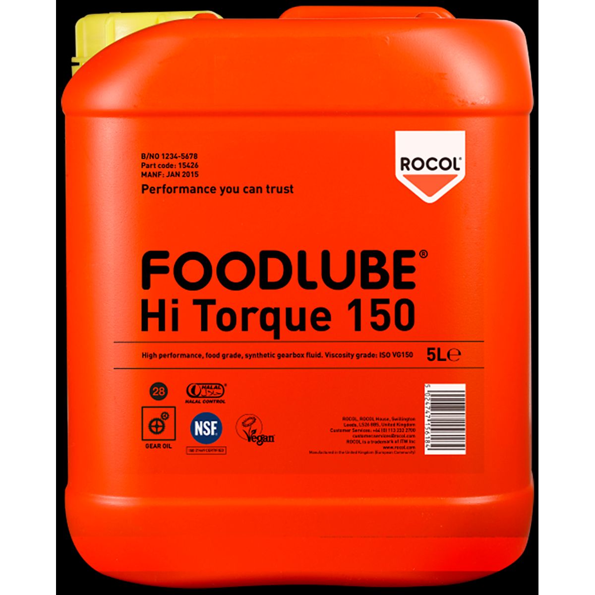 Foodlube Hi-Torque 150 syntetisk gearolie 5ltr