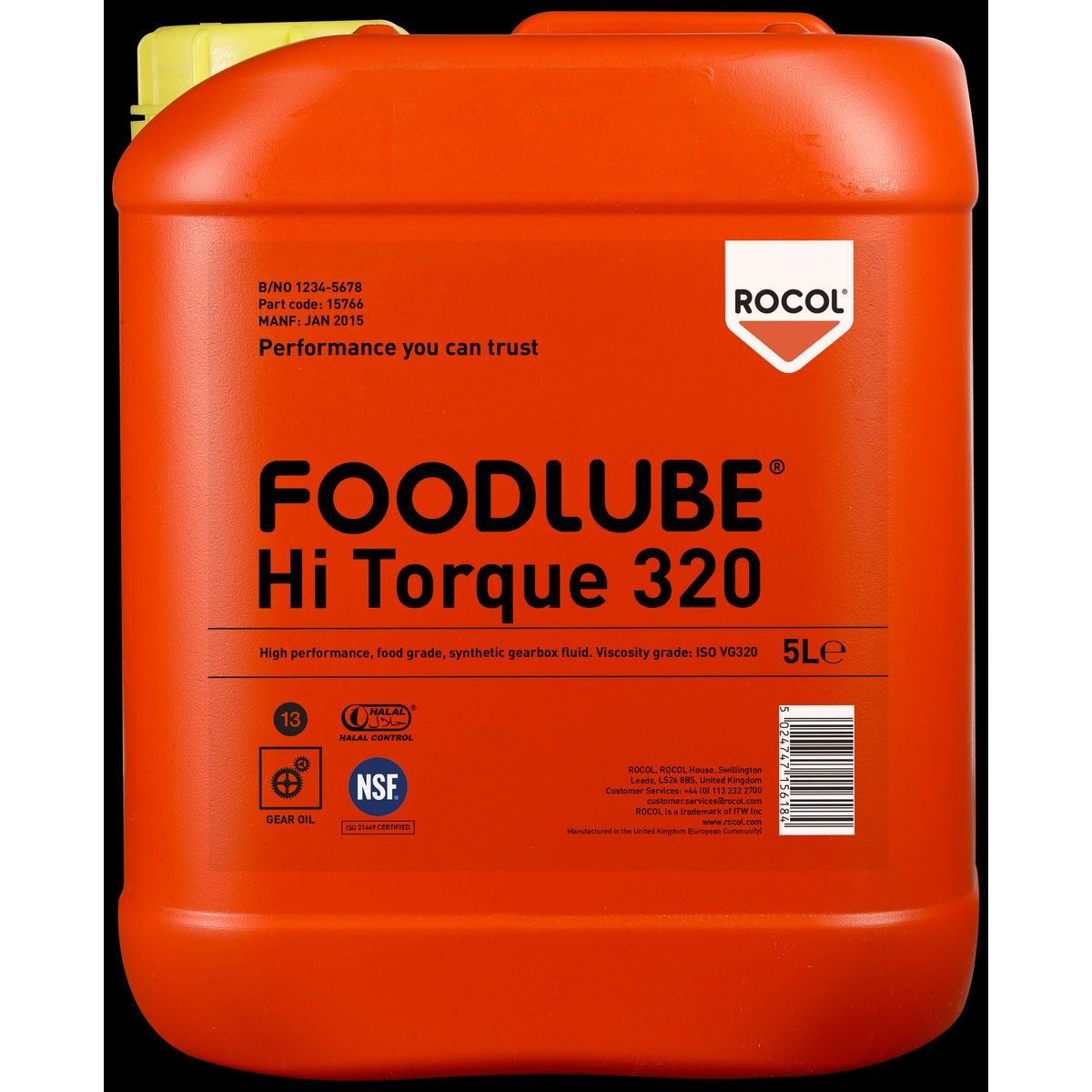 Foodlube Hi-Torque 320 syntetisk gearolie 5ltr