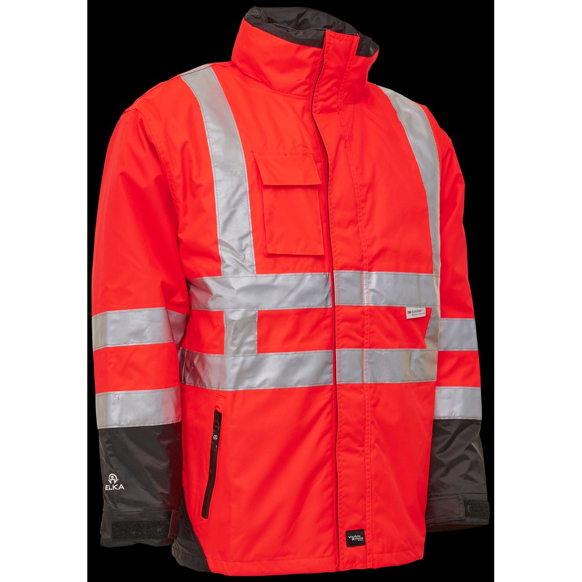 Hi-vis arbejdsjakke 2-i-1 086100R rød/sort Str. XS