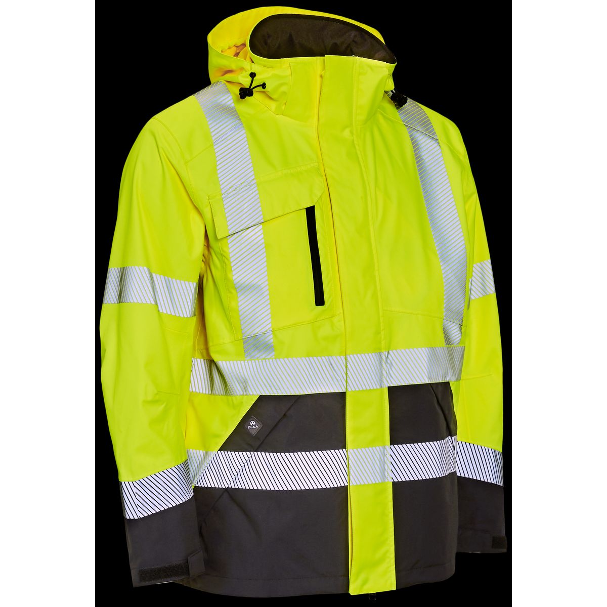 Hi-vis arbejdsjakke stretch 186000R gul/sort Str. 2XL