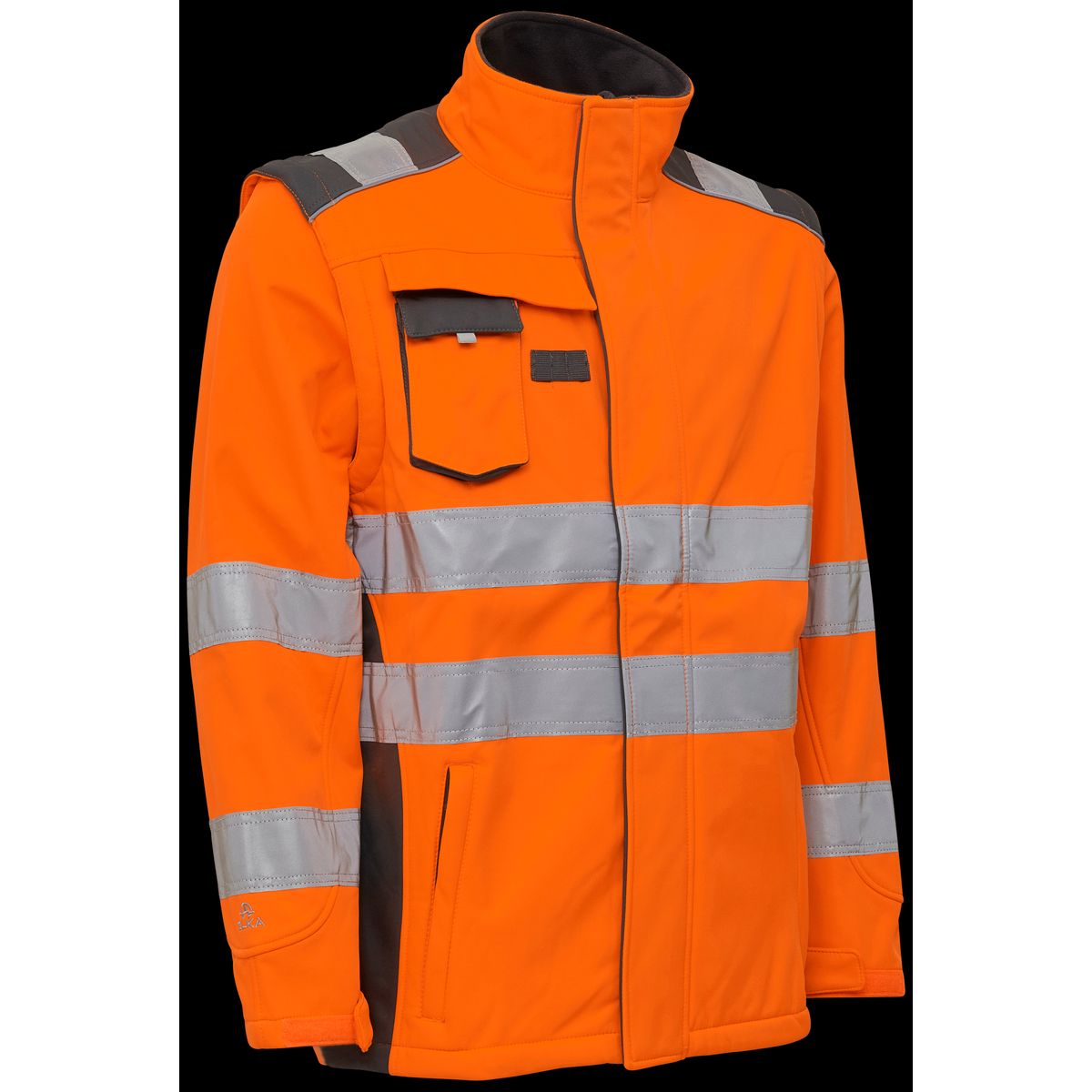 Hi-vis softshelljakke 116504R orange Str./grå 2XL