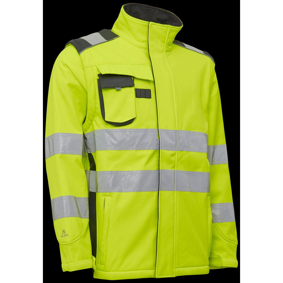 Hi-vis softshelljakke 116504R gul Str./grå S