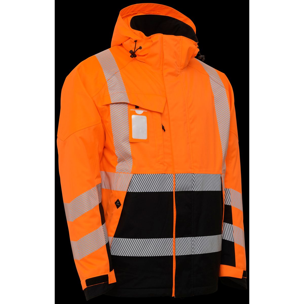 Hi-vis vinterjakke stretch 186100R orange/sort Str. 4XL