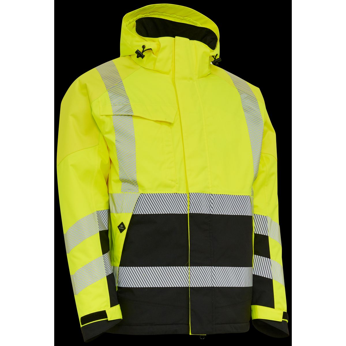 Hi-vis vinterjakke stretch 186100R gul/sort Str. M