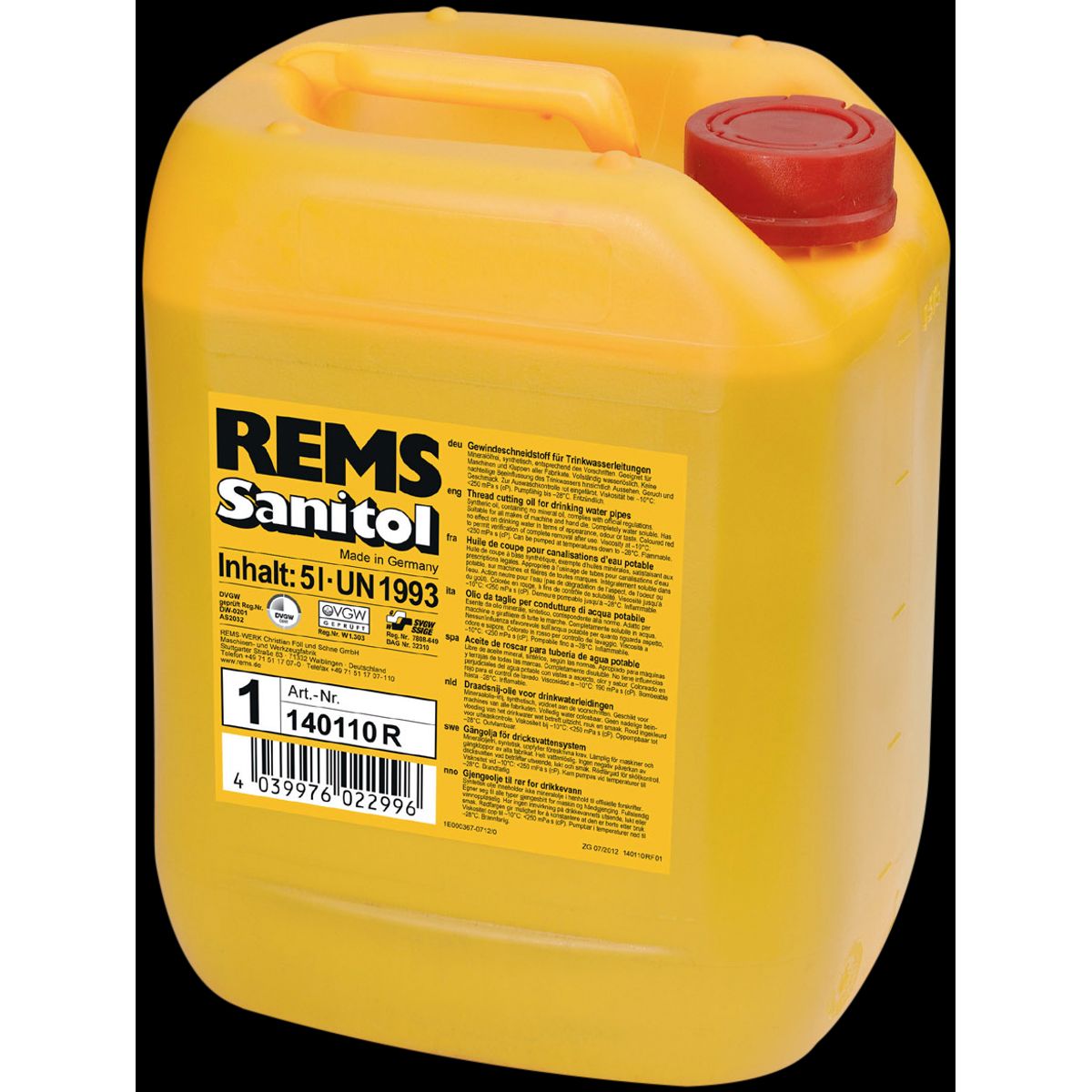 REMS gevindskæremiddel Sanitol 5 ltr