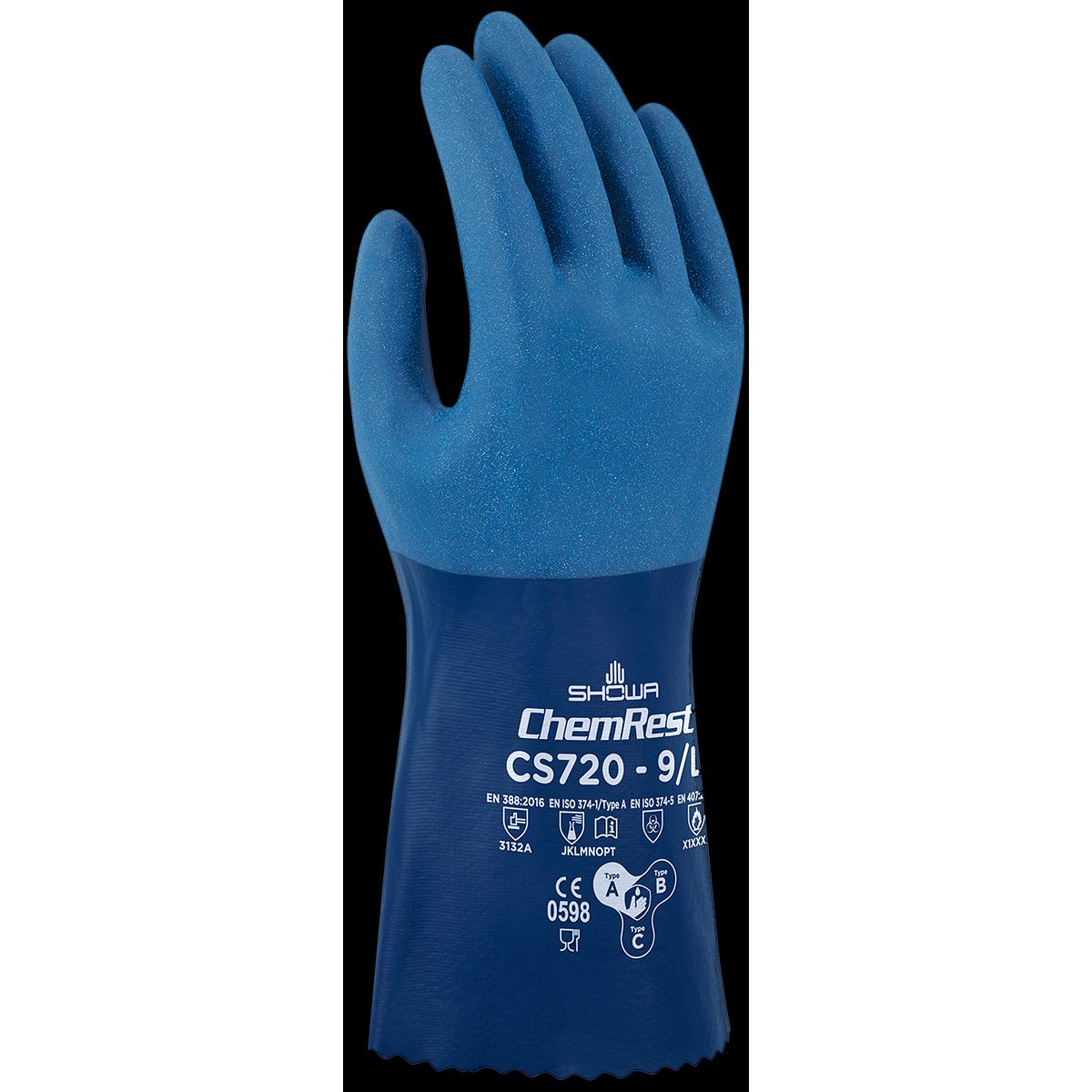 Showa Nitrile CS720 heldyppede handsker 7201-10