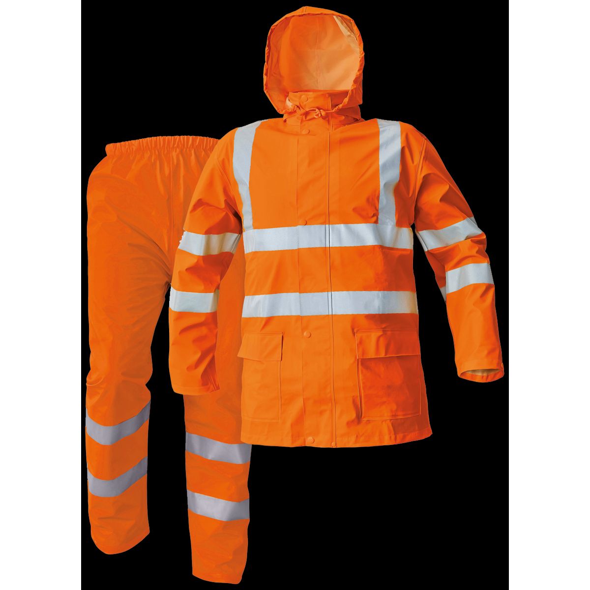 Regntøjssæt PU Siret, hi-vis orange m/refleks, M