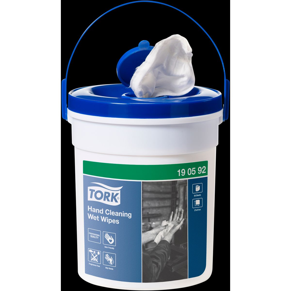 Tork Wet Wipes t/hænder 27Ã27cm i spand, 4 spande