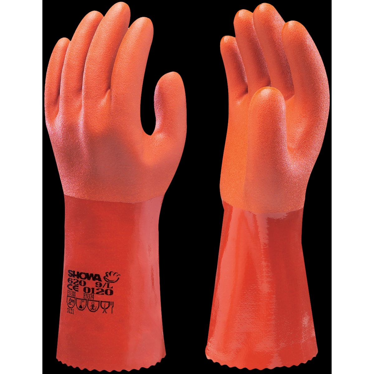 Showa PVC-handske orange heldyp 620-11