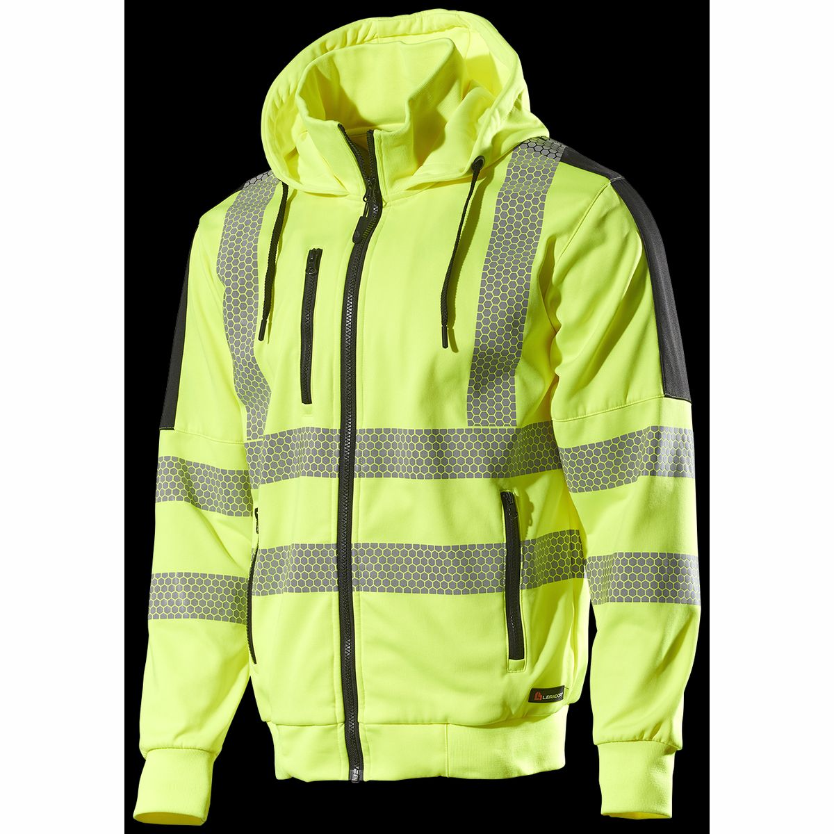 Sweatshirt 6123P Hi-Viz GUL/Sort Str. XL