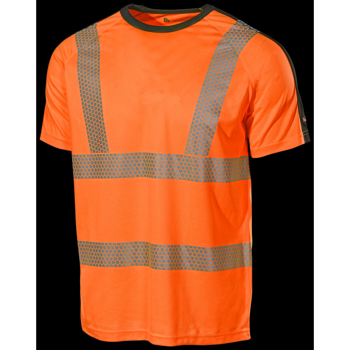 T-Shirt 6120P Orange/Sort Str. 5XL