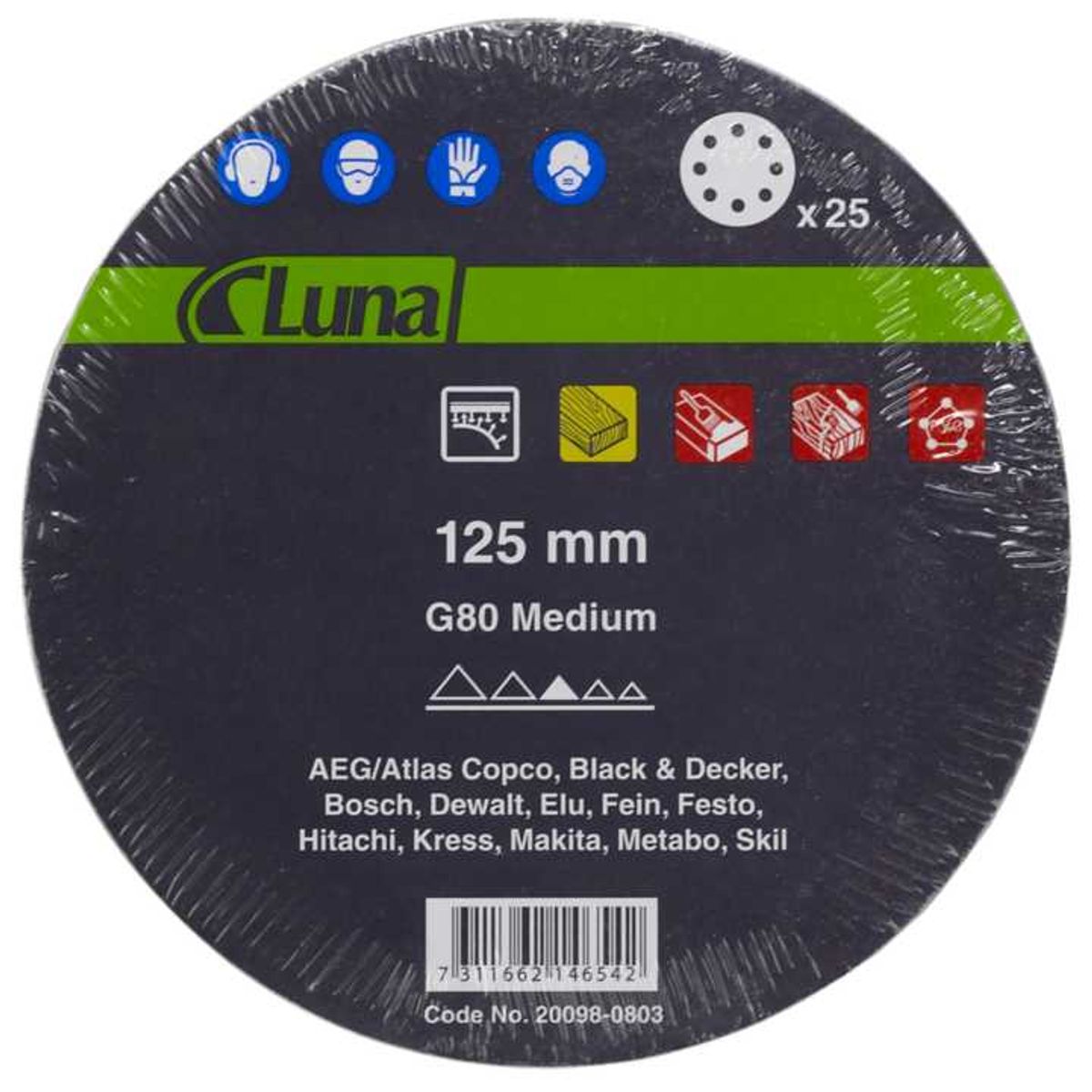 Rondel 125 k40 8hål n-fi stor