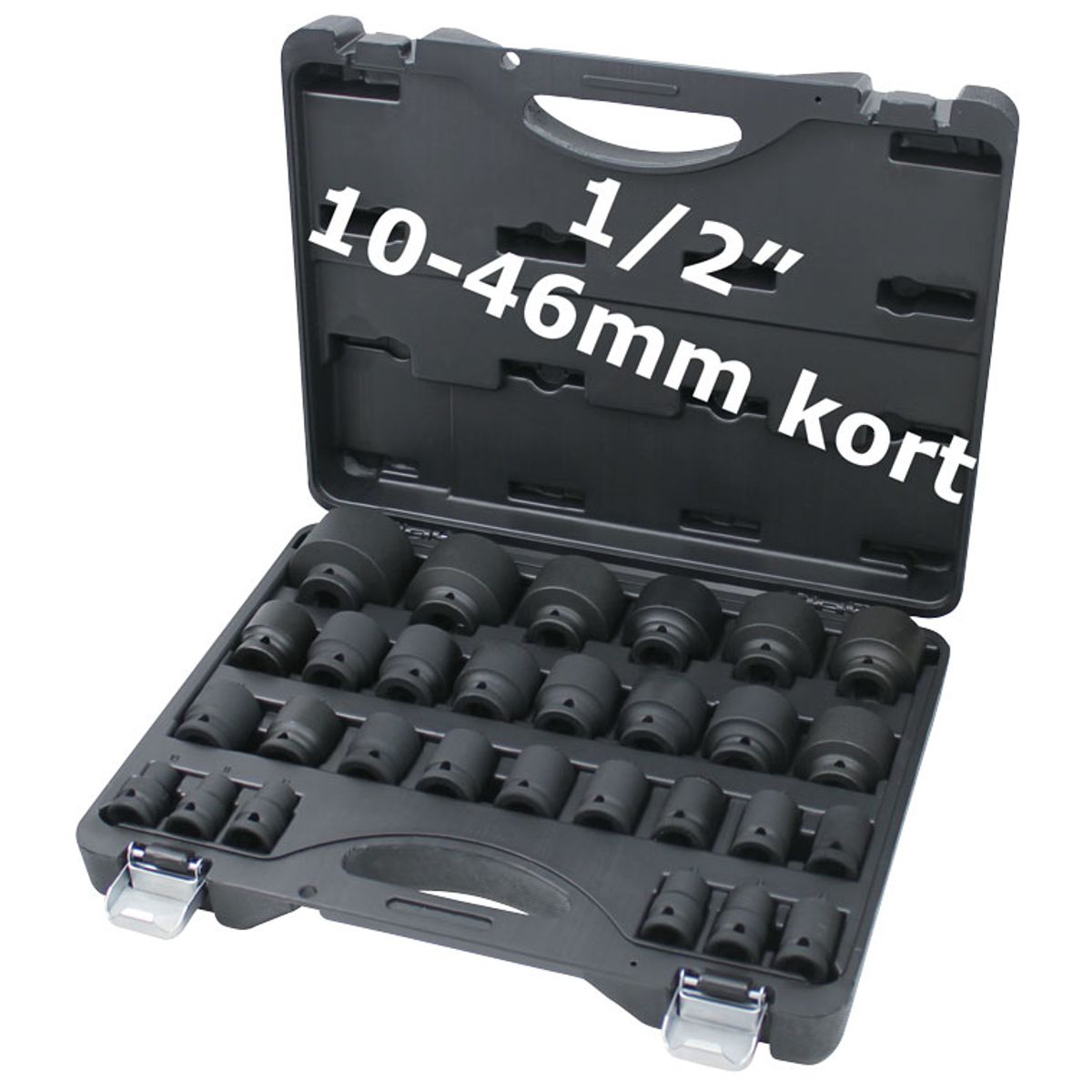 BATO Krafttopsæt 1/2" 10-46mm kort. 29 dele.