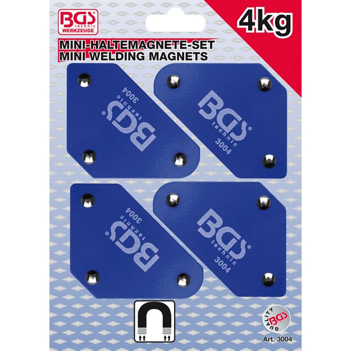 BGS Svejsemagnetsæt holder 4kg. 4 dele 45/90/135G.