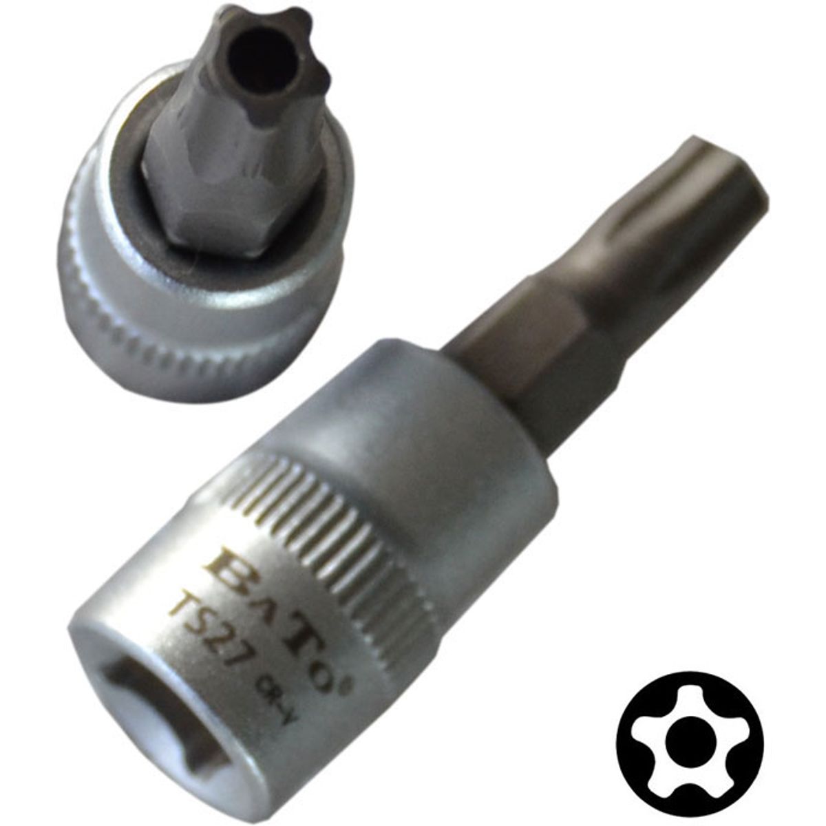 BATO Stifttop kort 1/4" 5 Star Torx med hul 10.