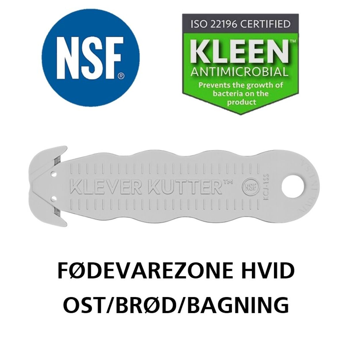 KLEVER NSF kniv fødevarezone HVID, 10 stk. pakning