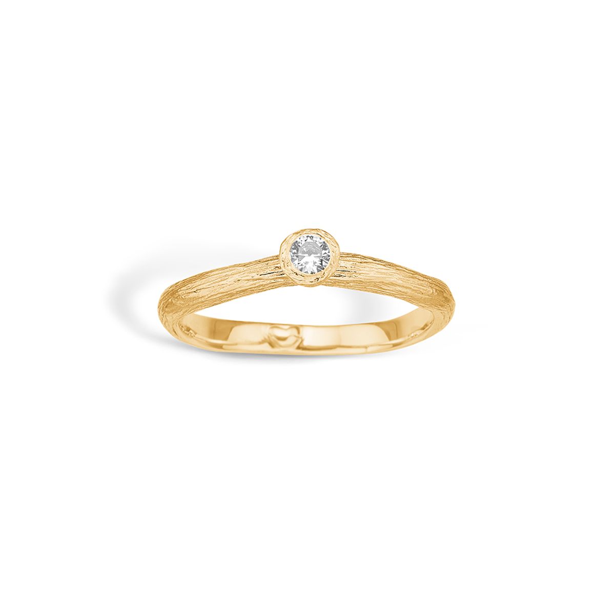 Blossom ring i 9 kt guld med cz