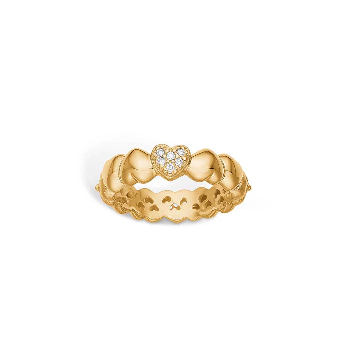 Blossom ring i 14 kt guld med 6 diamanter