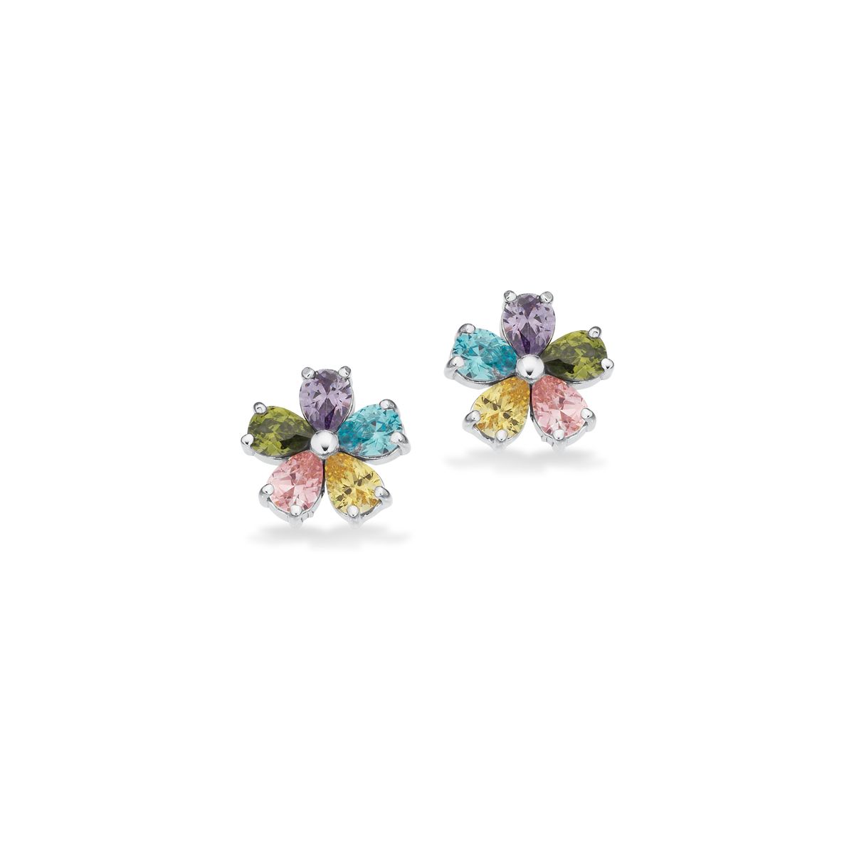 Scrouples øreringe multicolor cubic zirkonia i sølv