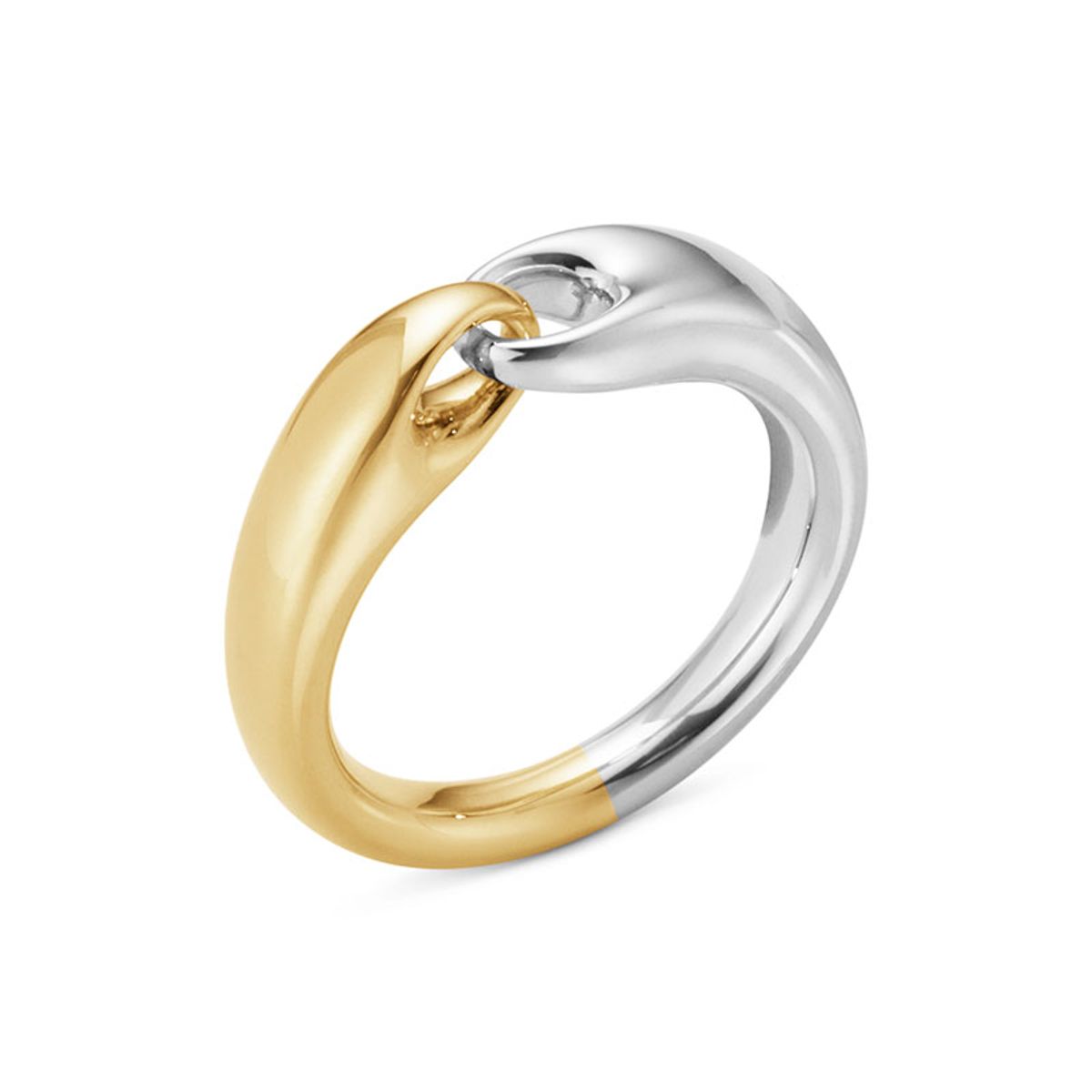 Georg Jensen Reflect Link Small ring 652A i sølv/18 kt guld