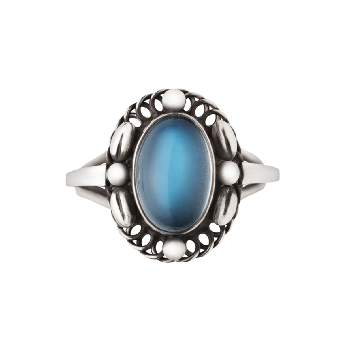 Georg Jensen Moonlight Blossom ring, sølv med månesten