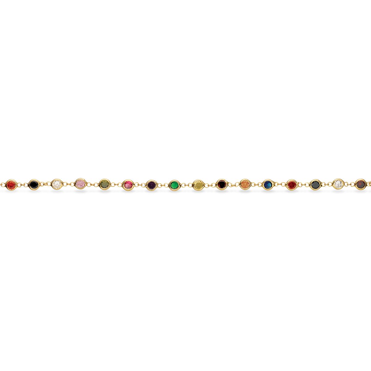 Scrouples SoHo armbånd multicolor cubic zirkonia i forgyldt 17+2 cm